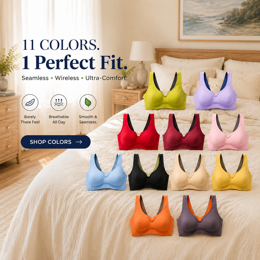 Women's Seamless Wireless Comfort Bra – Full Support, No Underwire, Everyday Lift