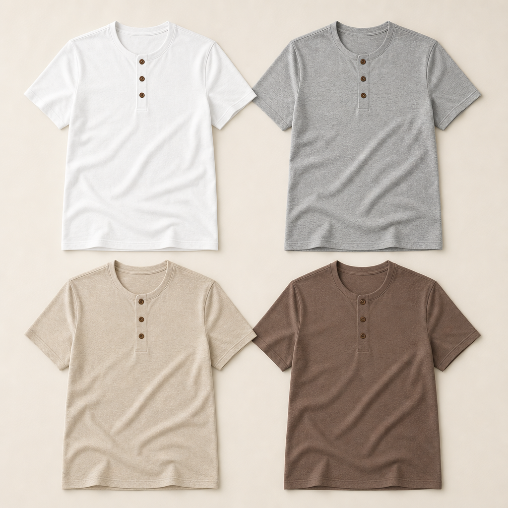 Men’s Soft Short Sleeve Henley Shirt