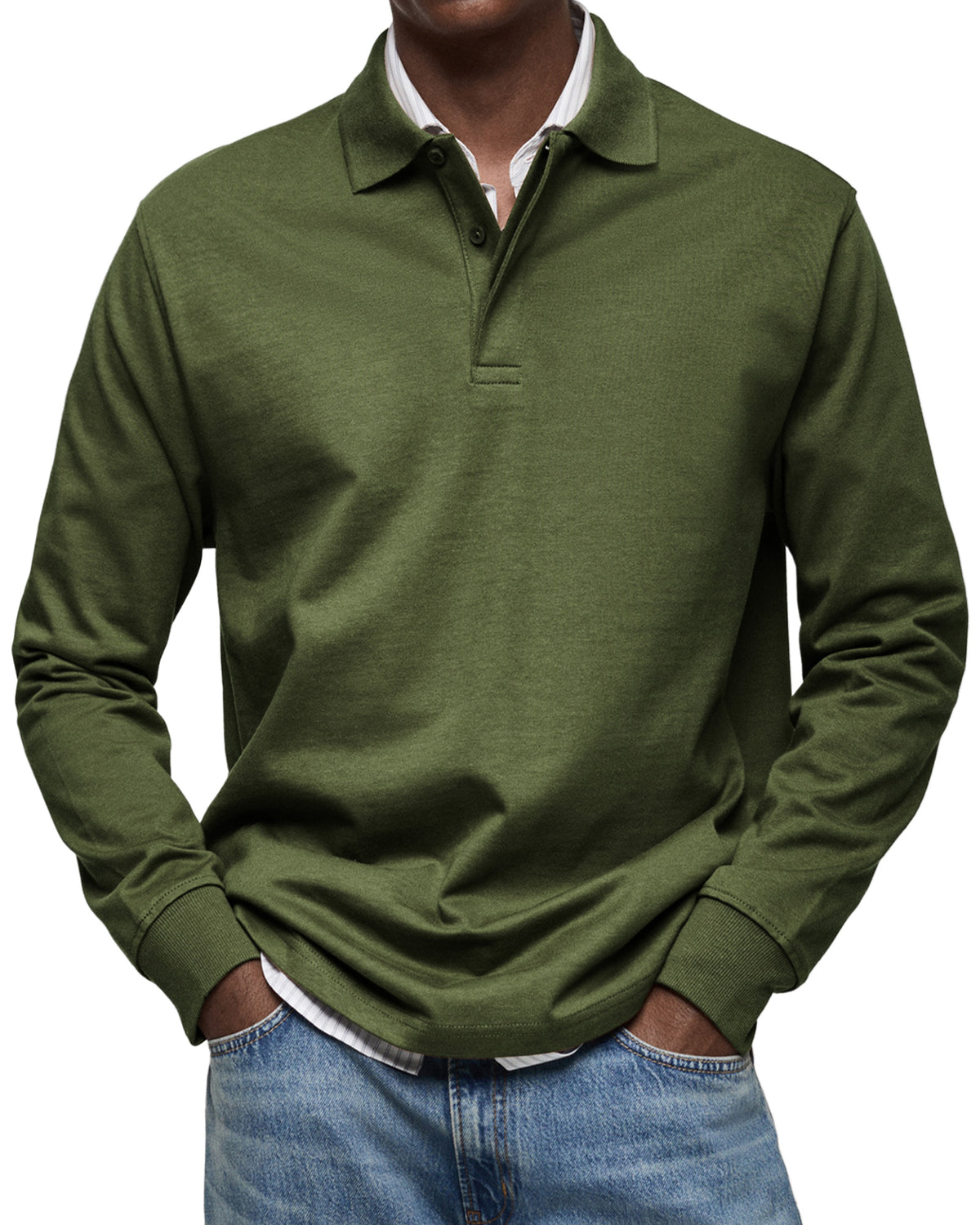 CLEARANCE🔥 Men's Everyday Comfort Lapel Button Casual Long Sleeve POLO Shirt