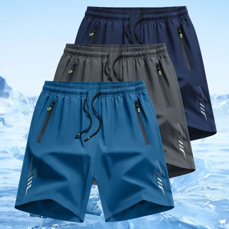 Men's Quick-Dry Athletic Shorts with Zipper Pockets – Lightweight Performance Workout Shorts