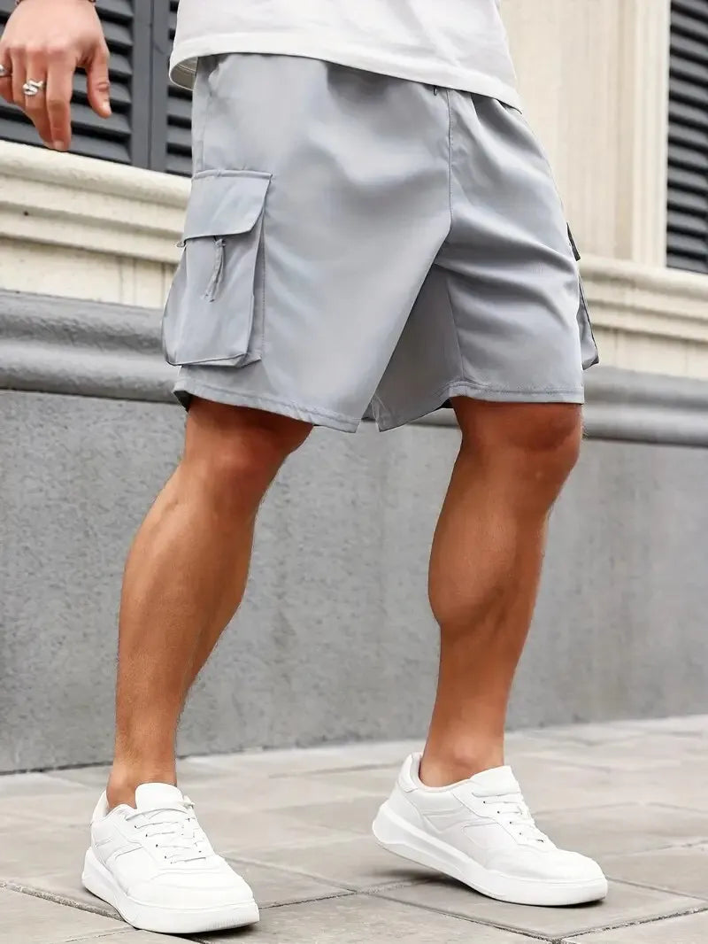 🔥Men's Plus Size Solid Flap Pocket Cargo Shorts