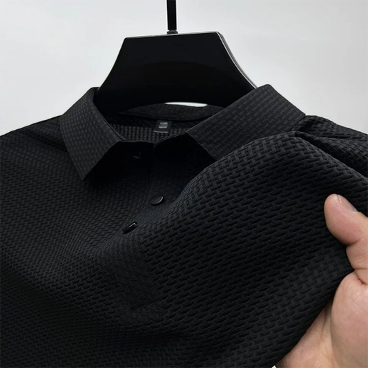 Men's Comfortable Breathable Summer Mesh V-neck Short Sleeve POLO Shirt