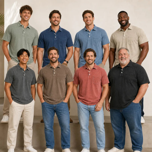 Clearance Sale⚡20-Pack Only $32.99⚡Men's Retro Distressed Lapel Short-sleeved Pocket Polo Shirt