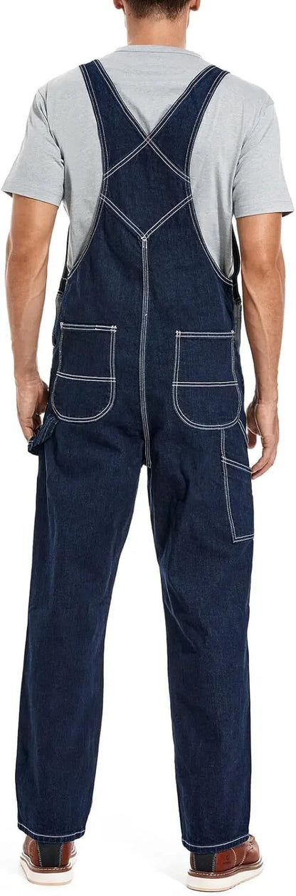 🔥Last Day Promotion🔥Men's Denim Bib Overalls, Workwear with Adjustable Straps and Convenient Tool Pockets