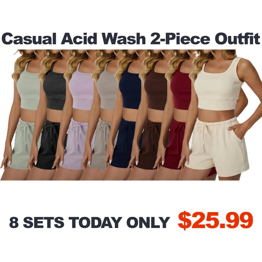 ⚡FINAL SALE⚡ Fade Craft Casual Acid Wash Set