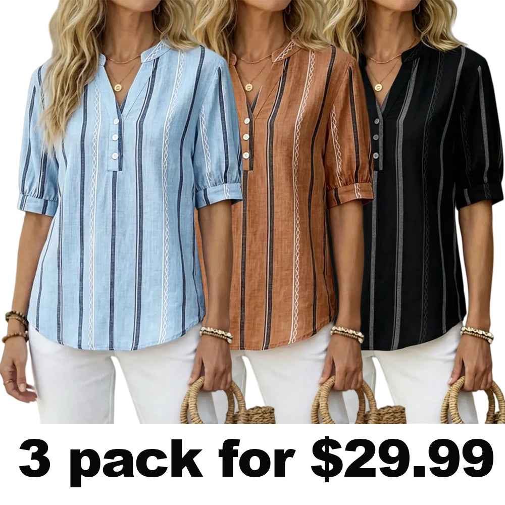 🔥🔥Beautiful and comfortable, women's cotton and linen short-sleeved T-shirt