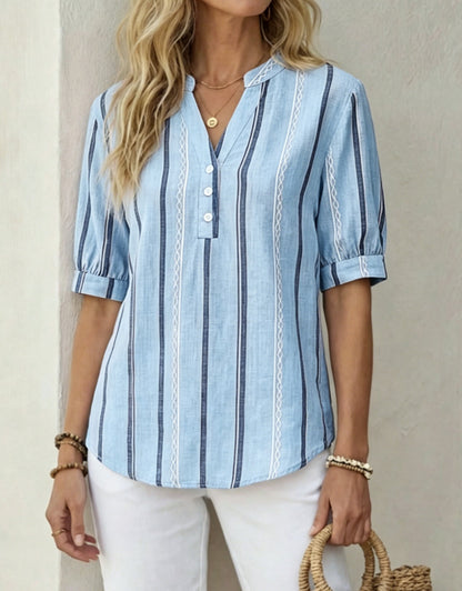 🔥🔥Beautiful and comfortable, women's cotton and linen short-sleeved T-shirt