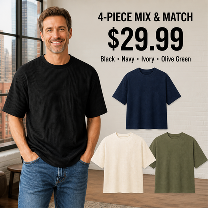FINAL CLEARANCE - 8-Pack Only $36.99 - Men's Relaxed Textured Crewneck Short-Sleeve T-Shirt