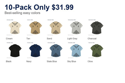 CLEARANCE SALE - Men's Tribal Pattern Camp Collar Shirt - 14 Colors & Bundle Deals