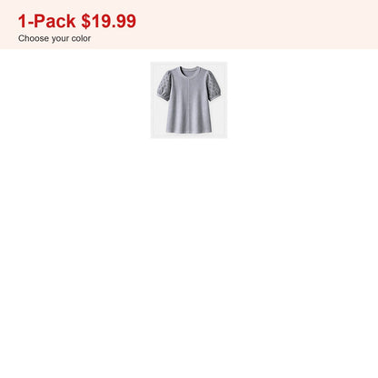 CLEARANCE SALE - Women's 95% Cotton Eyelet Sleeve Tee - 14 Colors & Bundle Deals