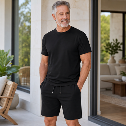 Men's Casual T-Shirt and Shorts Two-Piece Set