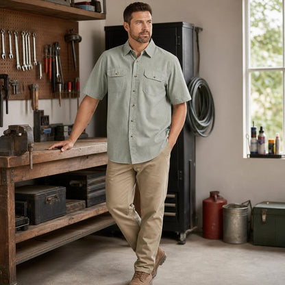 FINAL SALE⚡10 Packs for $34.99⚡- Men’s Short Sleeve Utility Work Shirt