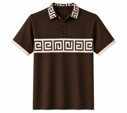 🔥SUMMER FINAL SALE - 9 pack only $49.99🔥Women’s Greek Key Contrast Polo Shirt