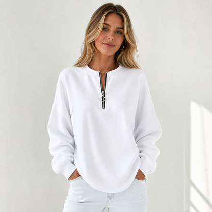 ⏰Final Clearance⚡10 Pack for $28⚡Women's Oversized Half-Zip Pullover