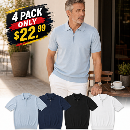 Men's Half-Zip Knit Polo Shirt