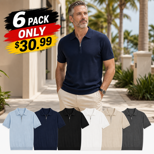 Men's Half-Zip Knit Polo Shirt