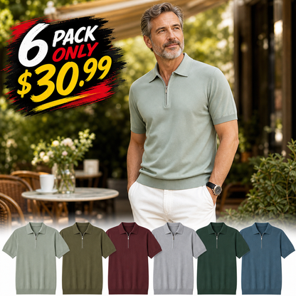 Men's Half-Zip Knit Polo Shirt