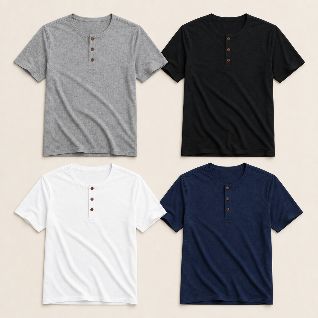 Men’s Soft Short Sleeve Henley Shirt