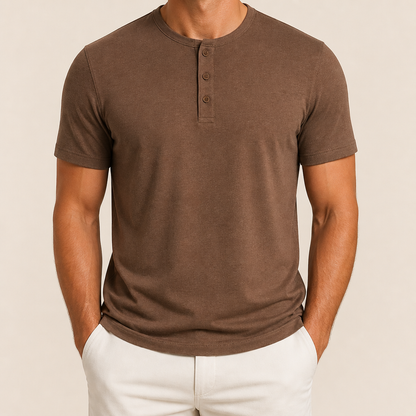 Men’s Soft Short Sleeve Henley Shirt