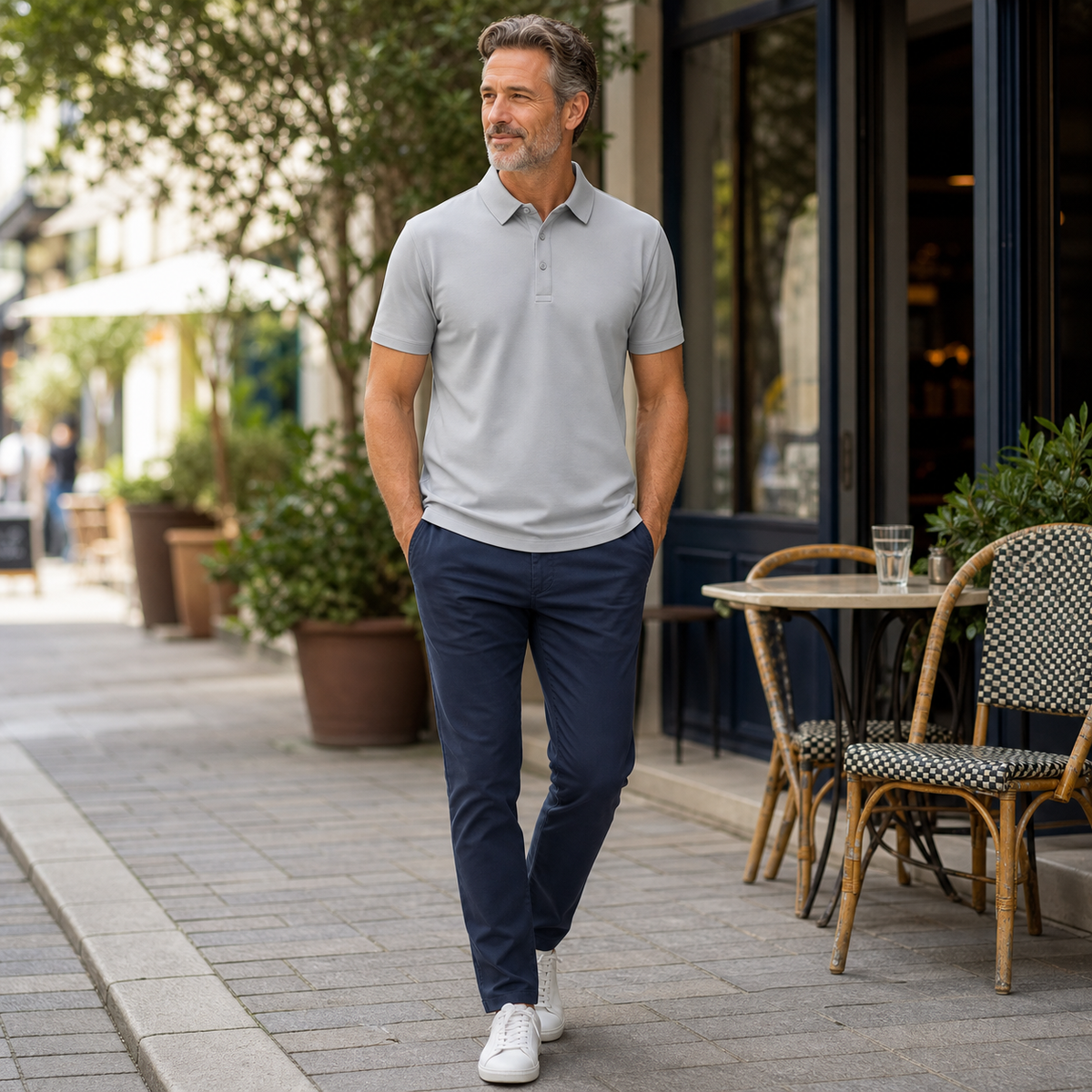 Men's Lightweight Textured Polo Shirt