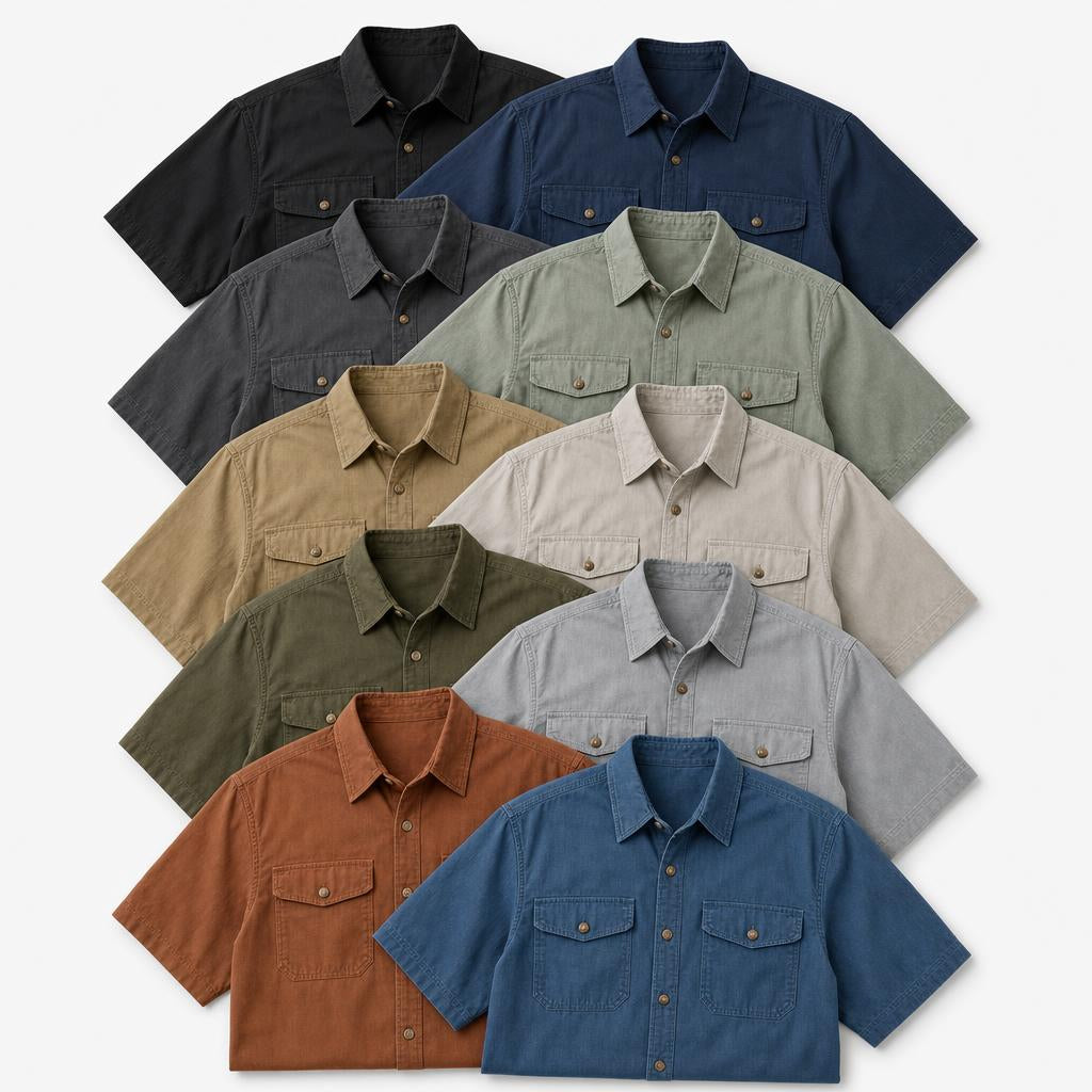 👔⚡10 Packs for $34.99⚡- Men’s Short Sleeve Utility Work Shirt