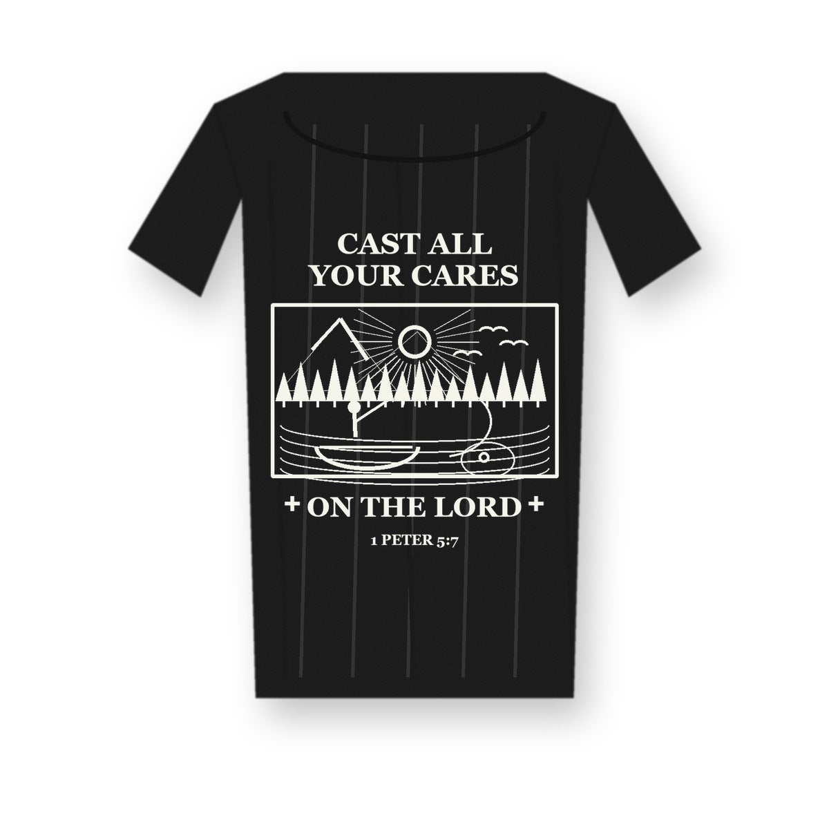 CLEARANCE SALE - Men's Cast All Your Cares Fishing Graphic Tee - 14 Colors & Bundle Deals