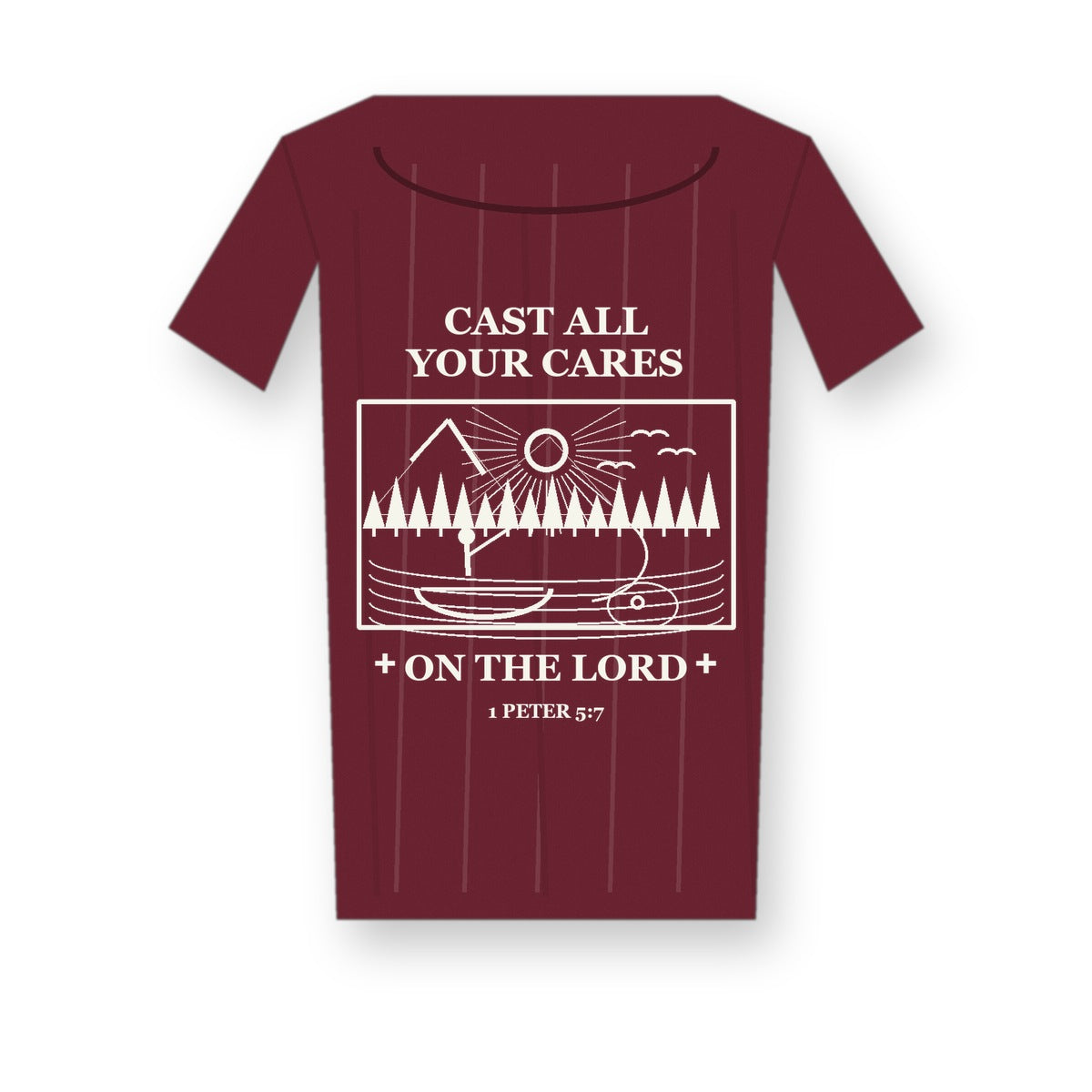 CLEARANCE SALE - Men's Cast All Your Cares Fishing Graphic Tee - 14 Colors & Bundle Deals