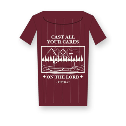 CLEARANCE SALE - Men's Cast All Your Cares Fishing Graphic Tee - 14 Colors & Bundle Deals
