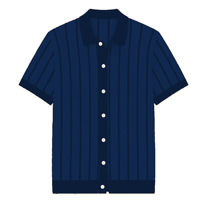 CLEARANCE SALE - Men's Striped Knit Polo Cardigan - 14 Colors & Bundle Deals