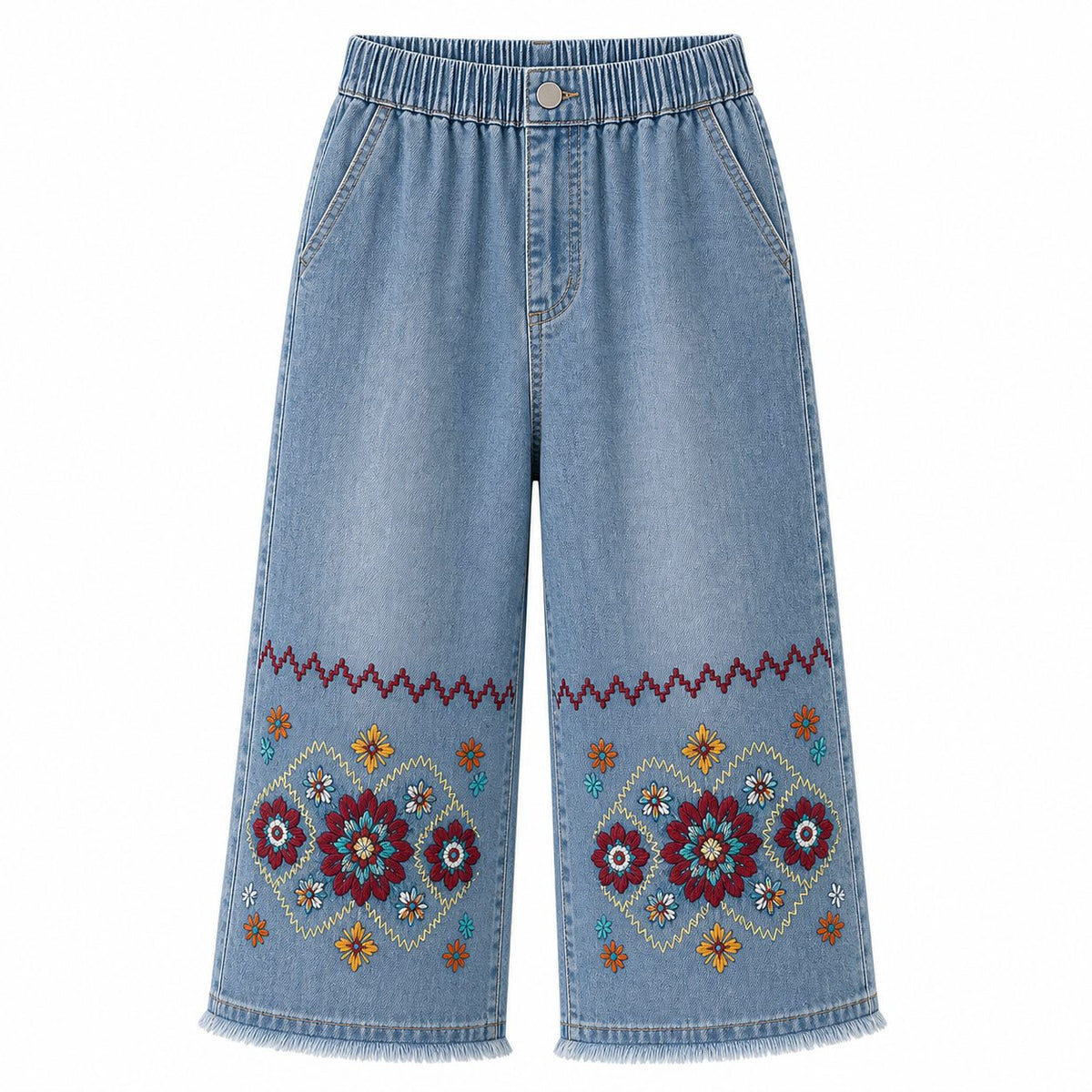 CLEARANCE SALE - Women's Embroidered Denim Capri Pants - 14 Washes & Bundle Deals