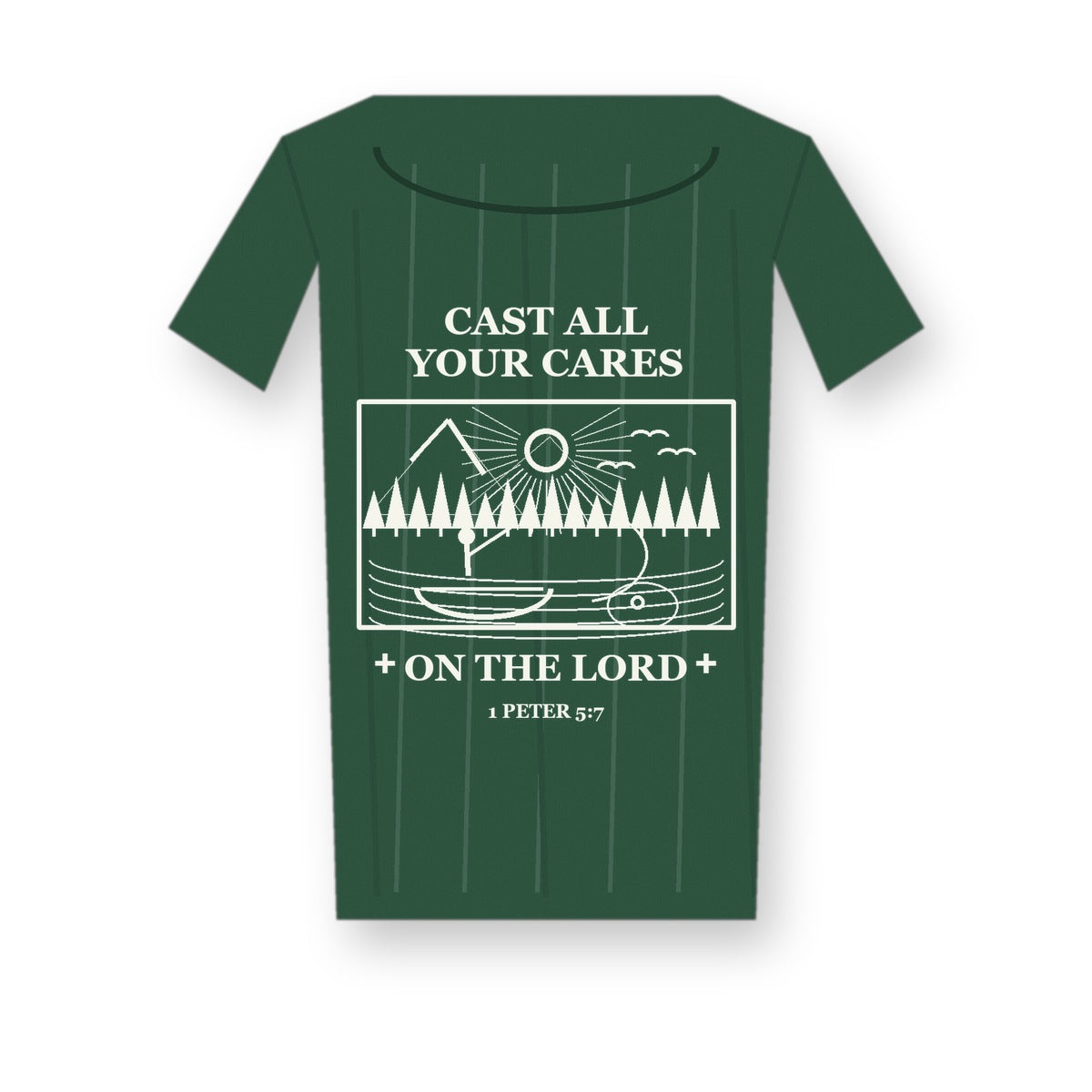CLEARANCE SALE - Men's Cast All Your Cares Fishing Graphic Tee - 14 Colors & Bundle Deals