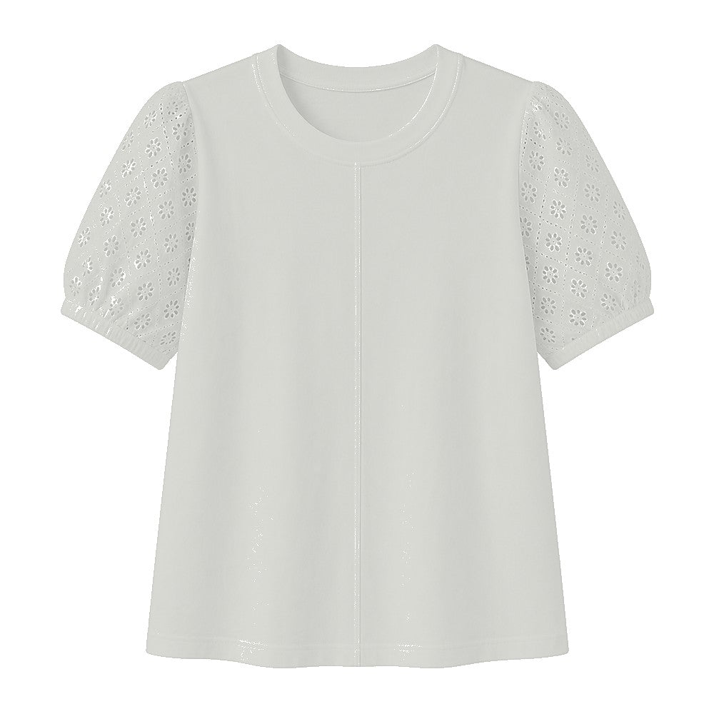 CLEARANCE SALE - Women's 95% Cotton Eyelet Sleeve Tee - 14 Colors & Bundle Deals