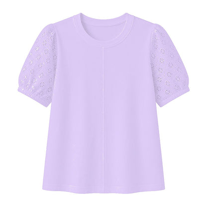 CLEARANCE SALE - Women's 95% Cotton Eyelet Sleeve Tee - 14 Colors & Bundle Deals