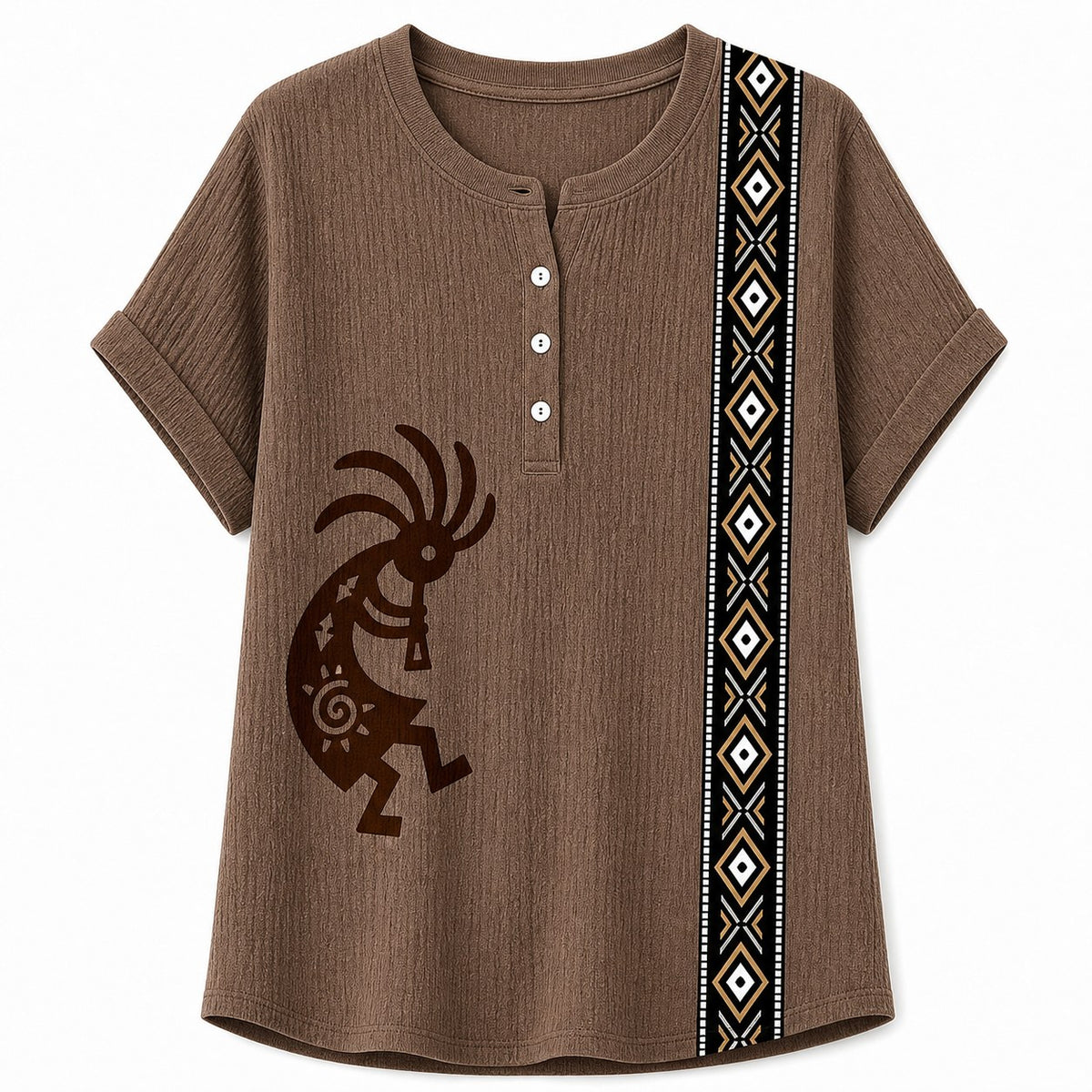 CLEARANCE SALE - Women's Southwest Kokopelli Henley Top - 14 Colors & Bundle Deals