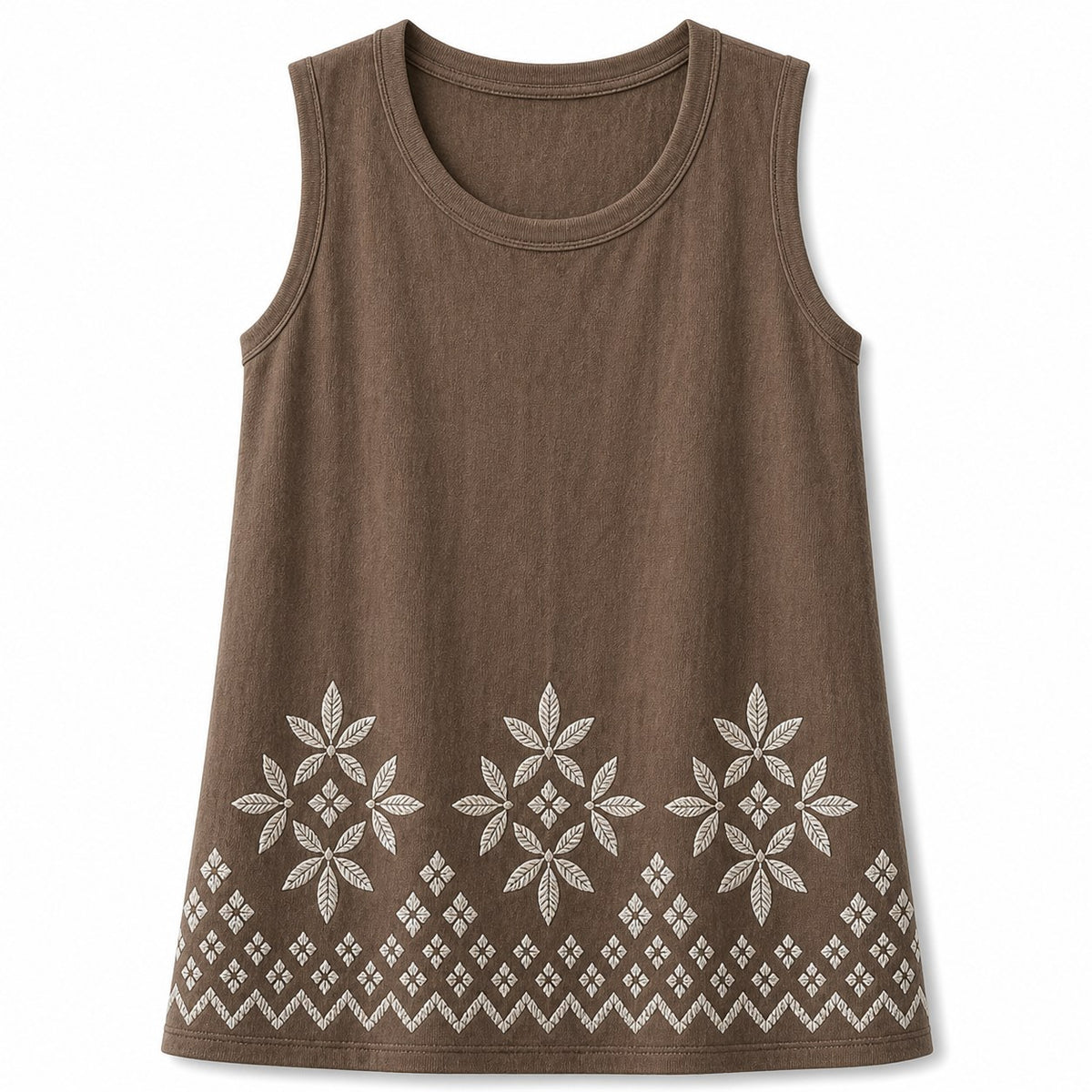 CLEARANCE SALE - Women's Embroidered Border Sleeveless Tank Top - 14 Colors & Bundle Deals
