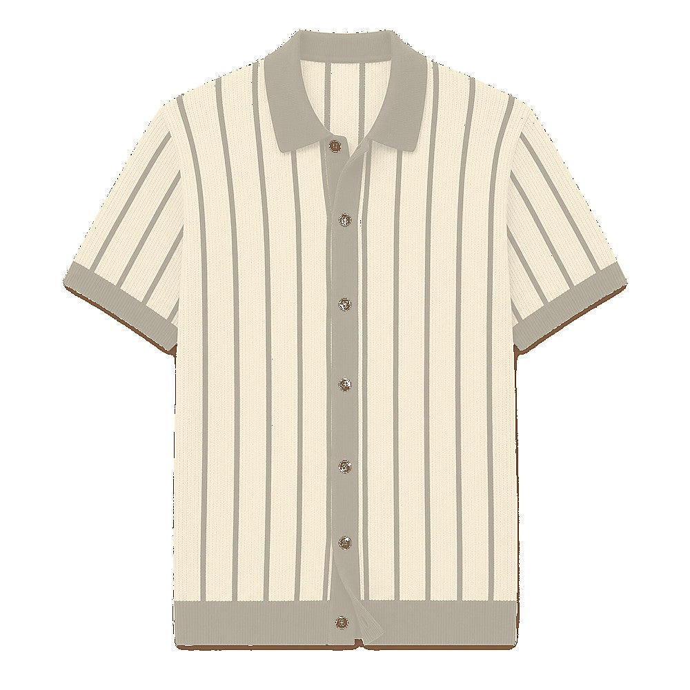 CLEARANCE SALE - Men's Striped Knit Polo Cardigan - 14 Colors & Bundle Deals