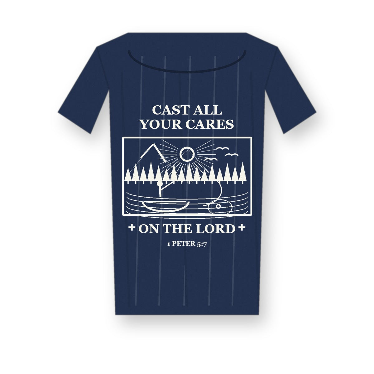 CLEARANCE SALE - Men's Cast All Your Cares Fishing Graphic Tee - 14 Colors & Bundle Deals