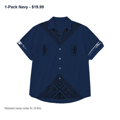 CLEARANCE SALE - Men's Tribal Pattern Camp Collar Shirt - 14 Colors & Bundle Deals