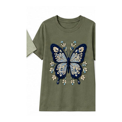 CLEARANCE SALE - Women's Crochet Butterfly Graphic Tee - 14 Colors & Bundle Deals