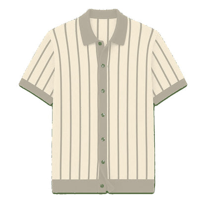 CLEARANCE SALE - Men's Striped Knit Polo Cardigan - 14 Colors & Bundle Deals