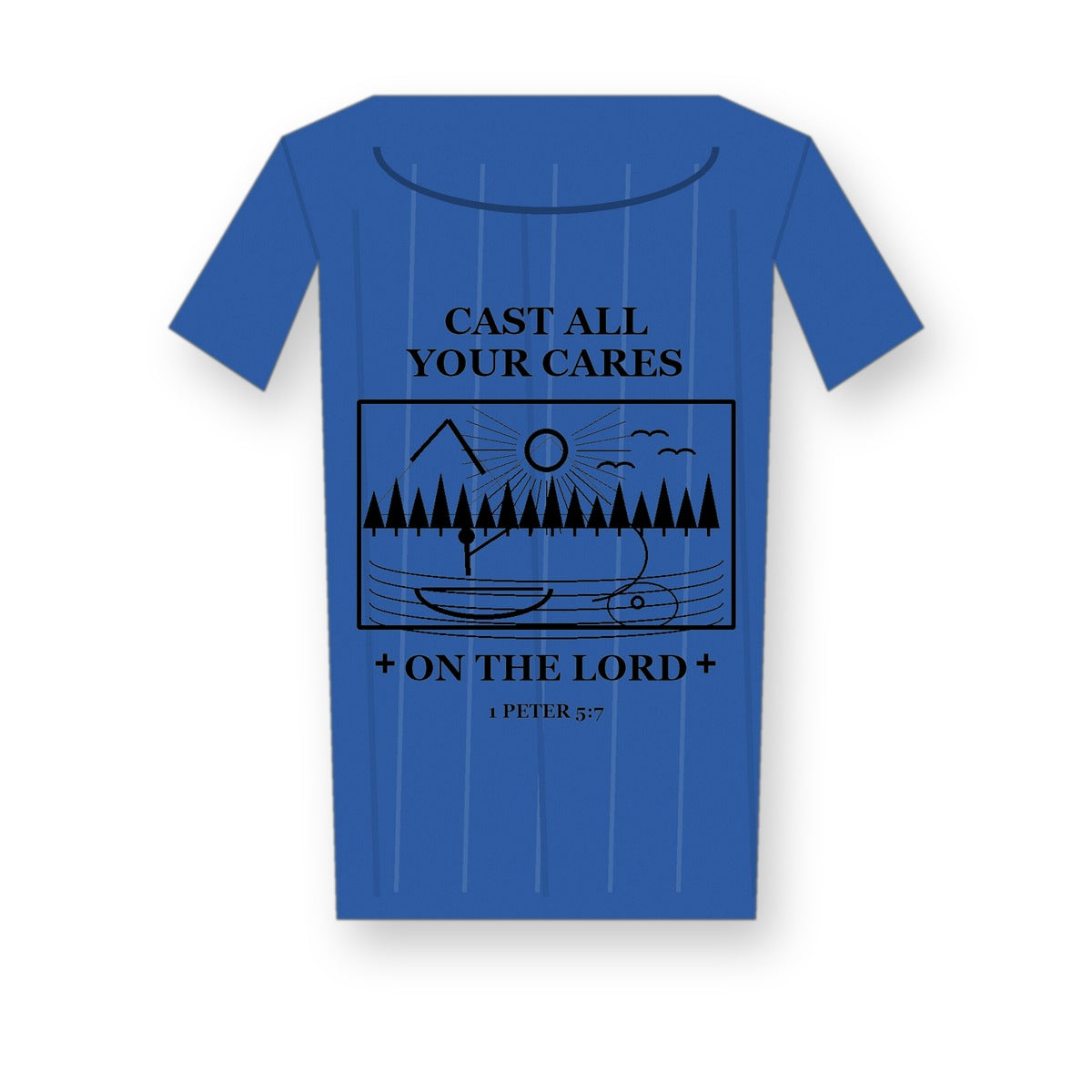 CLEARANCE SALE - Men's Cast All Your Cares Fishing Graphic Tee - 14 Colors & Bundle Deals