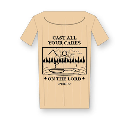 CLEARANCE SALE - Men's Cast All Your Cares Fishing Graphic Tee - 14 Colors & Bundle Deals