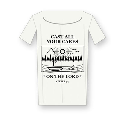 CLEARANCE SALE - Men's Cast All Your Cares Fishing Graphic Tee - 14 Colors & Bundle Deals